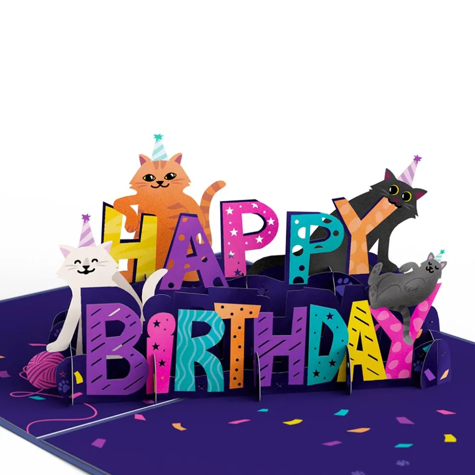 Lovepop Birthday|Happy 40th Birthday Cats Pop-Up Card and Sentiment Set