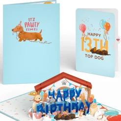 Lovepop Birthday|Happy 13th Birthday Dogs Pop-Up Card and Sentiment Set