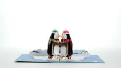 Kids Lovepop Greeting Cards|Christmas 12/25|Holiday Penguins Pop-Up Card