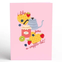 Kids Lovepop Greeting Cards|Anniversary|Like You a Waffle-Lot Pop-Up Card