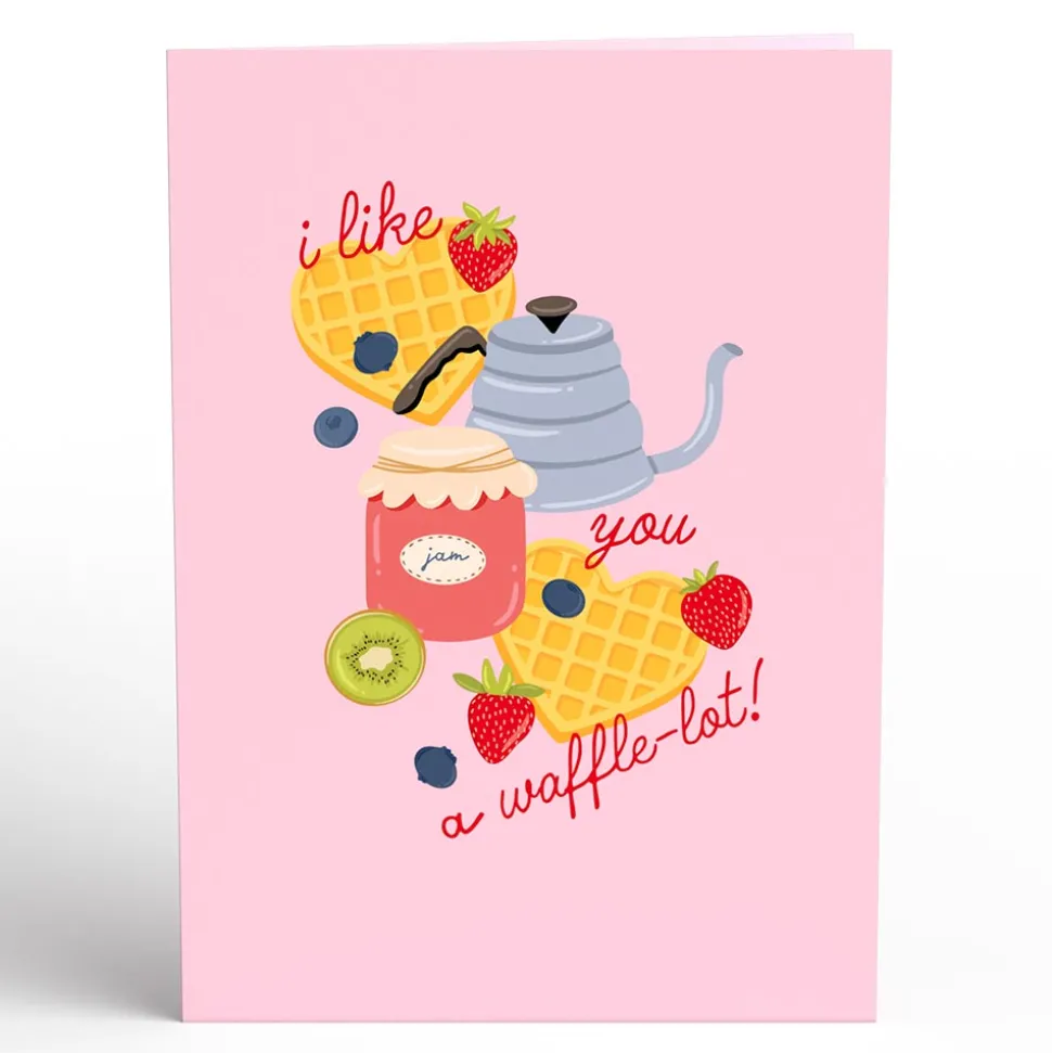 Kids Lovepop Greeting Cards|Anniversary|Like You a Waffle-Lot Pop-Up Card