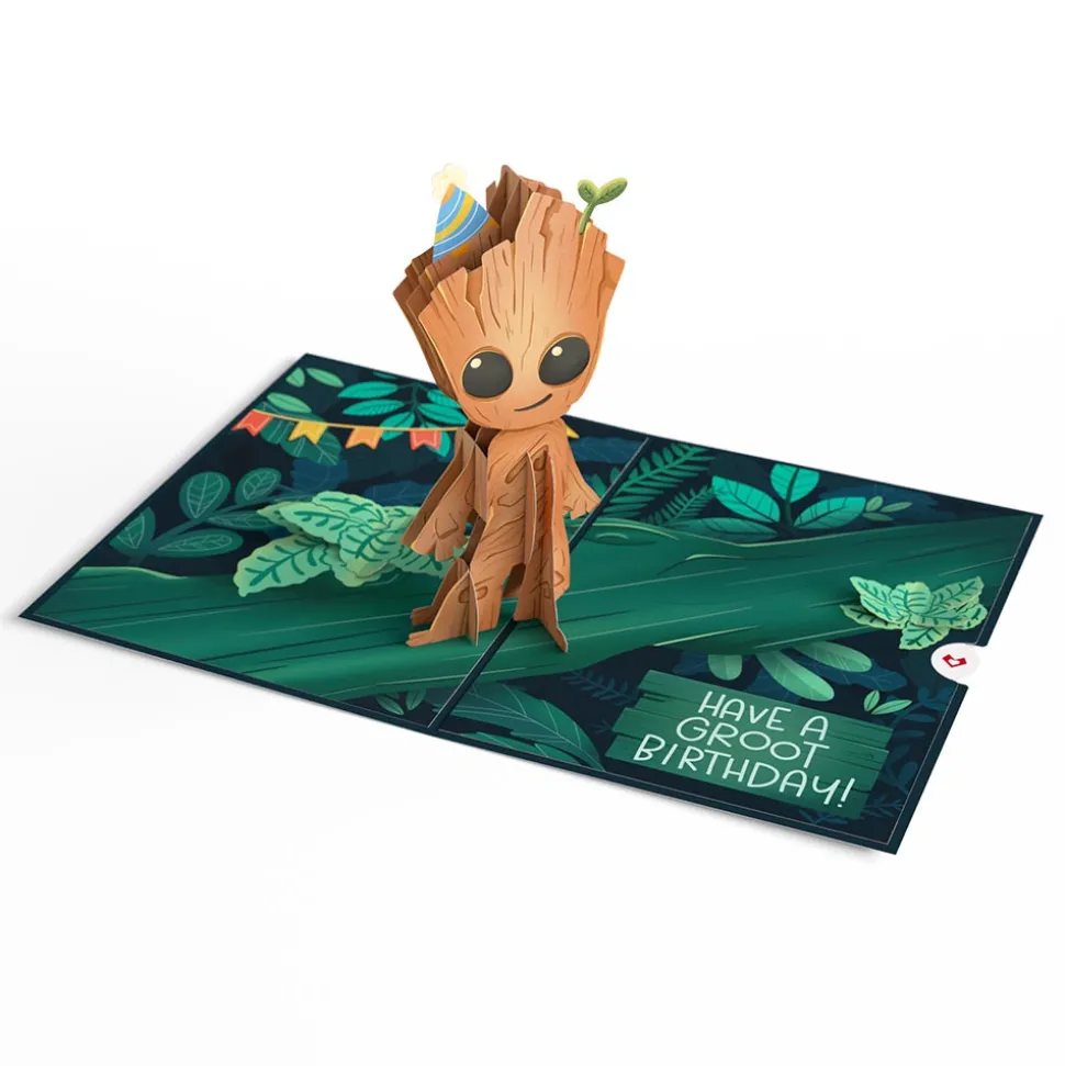 Lovepop Pop-Up Bouquets|Card & Gift Bundles|Marvel's Guardians of the Galaxy Groot Birthday Pop-Up Card & Flower Buds Bouquet Bundle