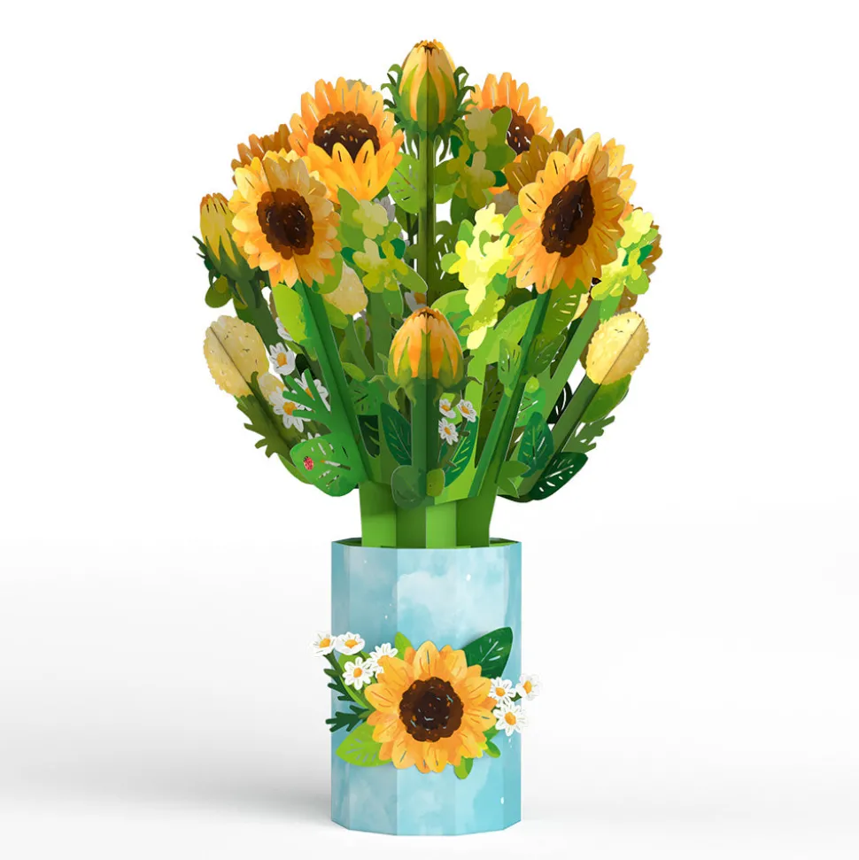 Lovepop Pop-Up Bouquets|Card & Gift Bundles|Mother's Day Sunflower Hummingbird Pop-Up Card & Bouquet Bundle