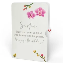 Lovepop Pop-Up Bouquets|Orchid Birthday Bouquet and Sentiment Set for Sister