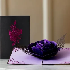 Lovepop Greeting Cards|Halloween 10/31|Ornate Purple Rose Bloom Pop-Up Card