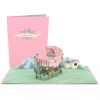 Kids Lovepop Greeting Cards|Baby|Pink Baby Carriage Pop-Up Card