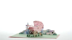 Kids Lovepop Greeting Cards|Baby|Pink Baby Carriage Pop-Up Card