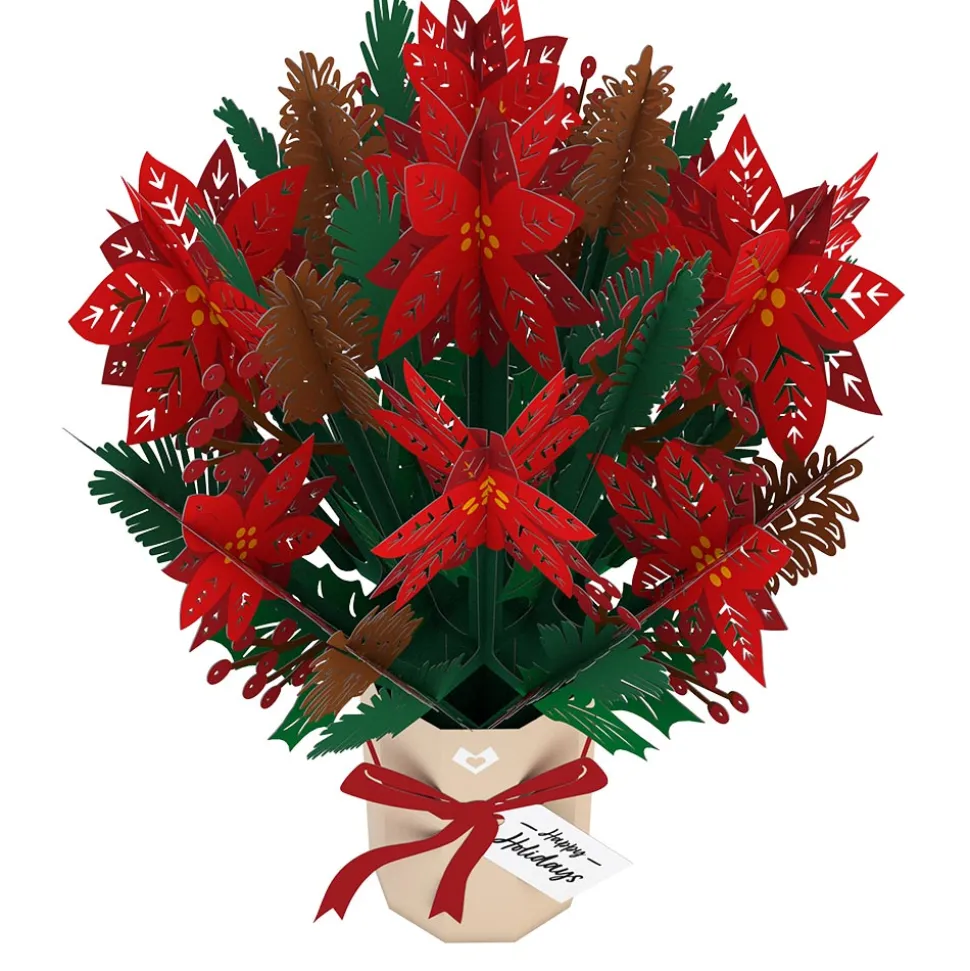 Lovepop Pop-Up Bouquets|Card & Gift Bundles|Poinsettia Christmas Bundle