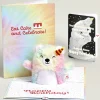 Lovepop Plushpop|Birthday|Rainbow Bear with The Thinker Birthday Plushpop Card and Sentiment Set