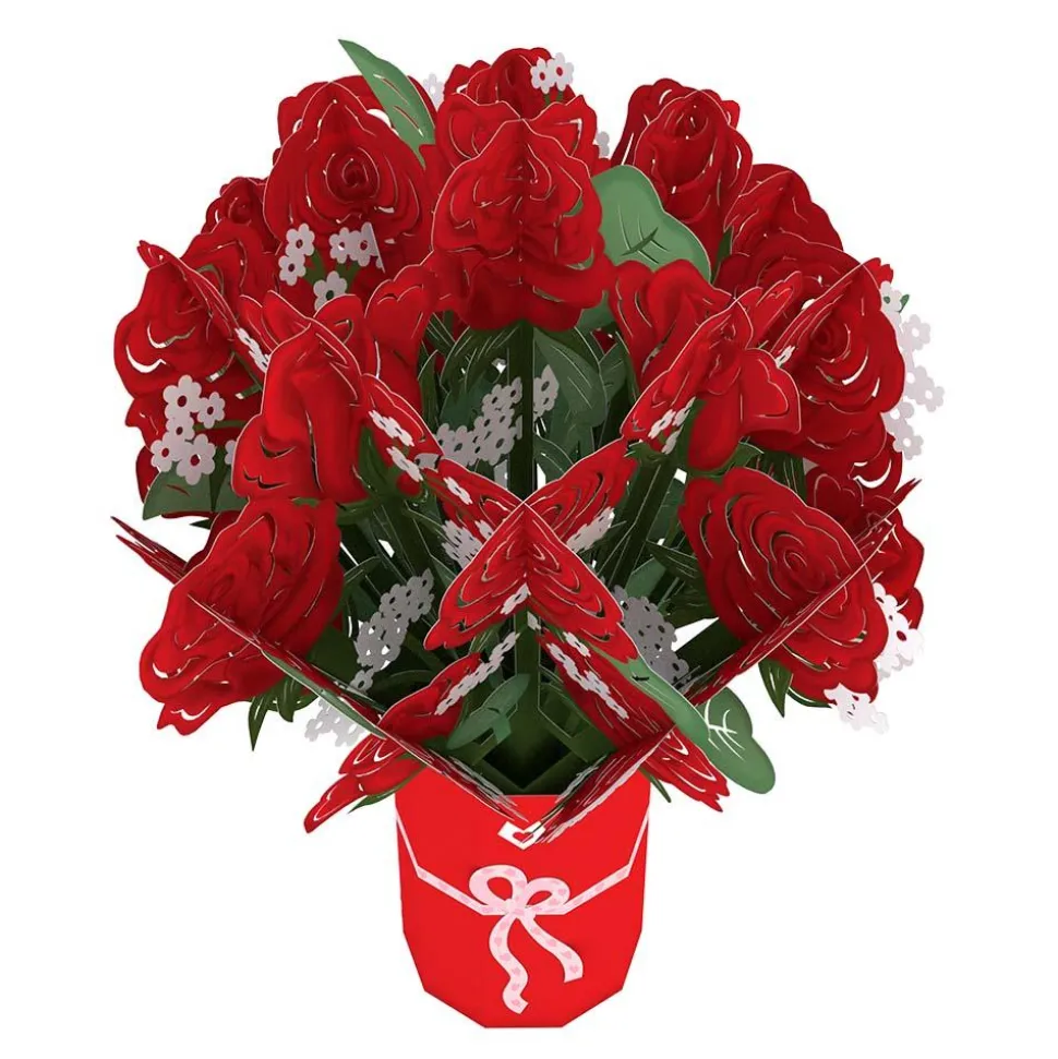 Lovepop Pop-Up Bouquets|Card & Gift Bundles|Red Rose Valentine’s Day Bundle