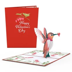 Lovepop Pop-Up Bouquets|Card & Gift Bundles|Red Rose Valentine’s Day Hummingbird Bundle
