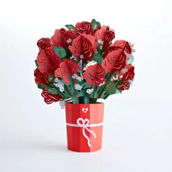 Lovepop Pop-Up Bouquets|Card & Gift Bundles|Red Rose Valentine’s Day Hummingbird Bundle