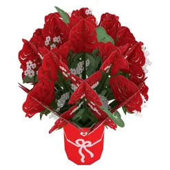 Lovepop Pop-Up Bouquets|Card & Gift Bundles|Red Rose Valentine’s Day Hummingbird Bundle