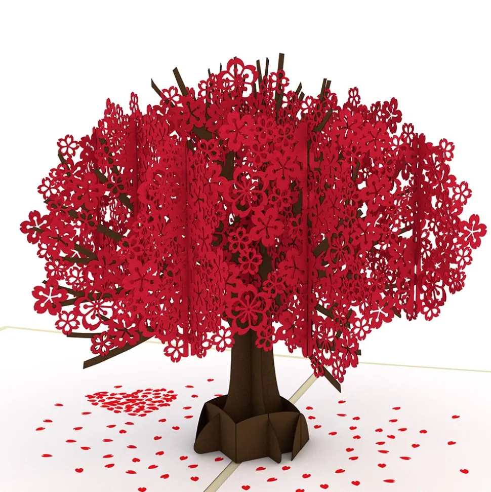 Lovepop Greeting Cards|Anniversary|Red Sakura Tree Pop-Up Card
