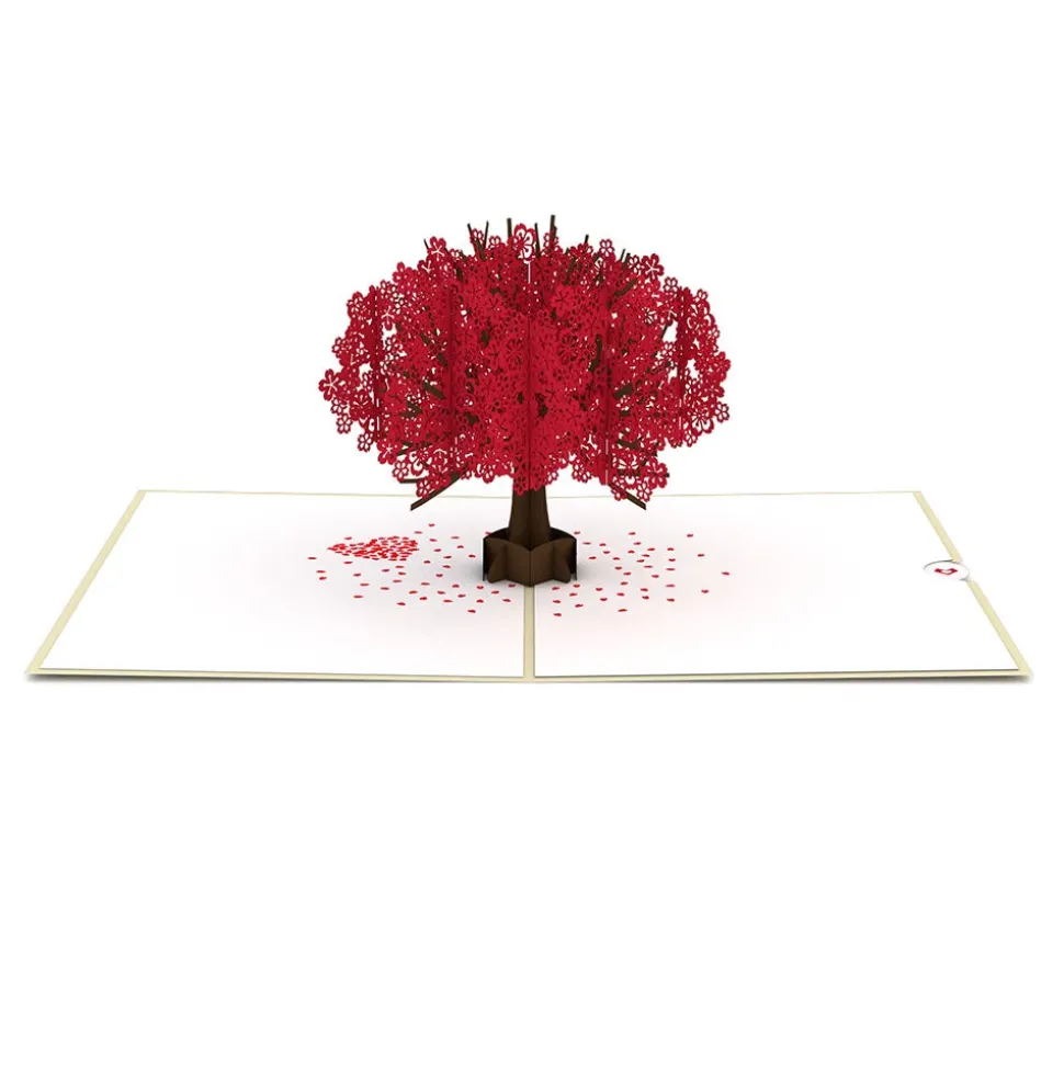 Lovepop Greeting Cards|Anniversary|Red Sakura Tree Pop-Up Card