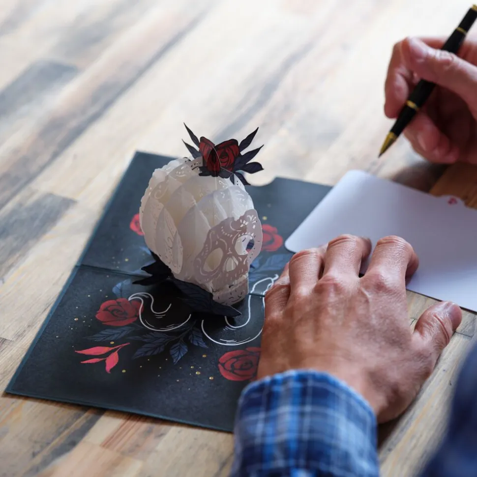 Kids Lovepop Halloween 10/31|Kids|Rose Skull Pop-Up Card