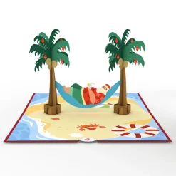 Lovepop Greeting Cards|Christmas 12/25|Santa Hammock Pop-Up Card