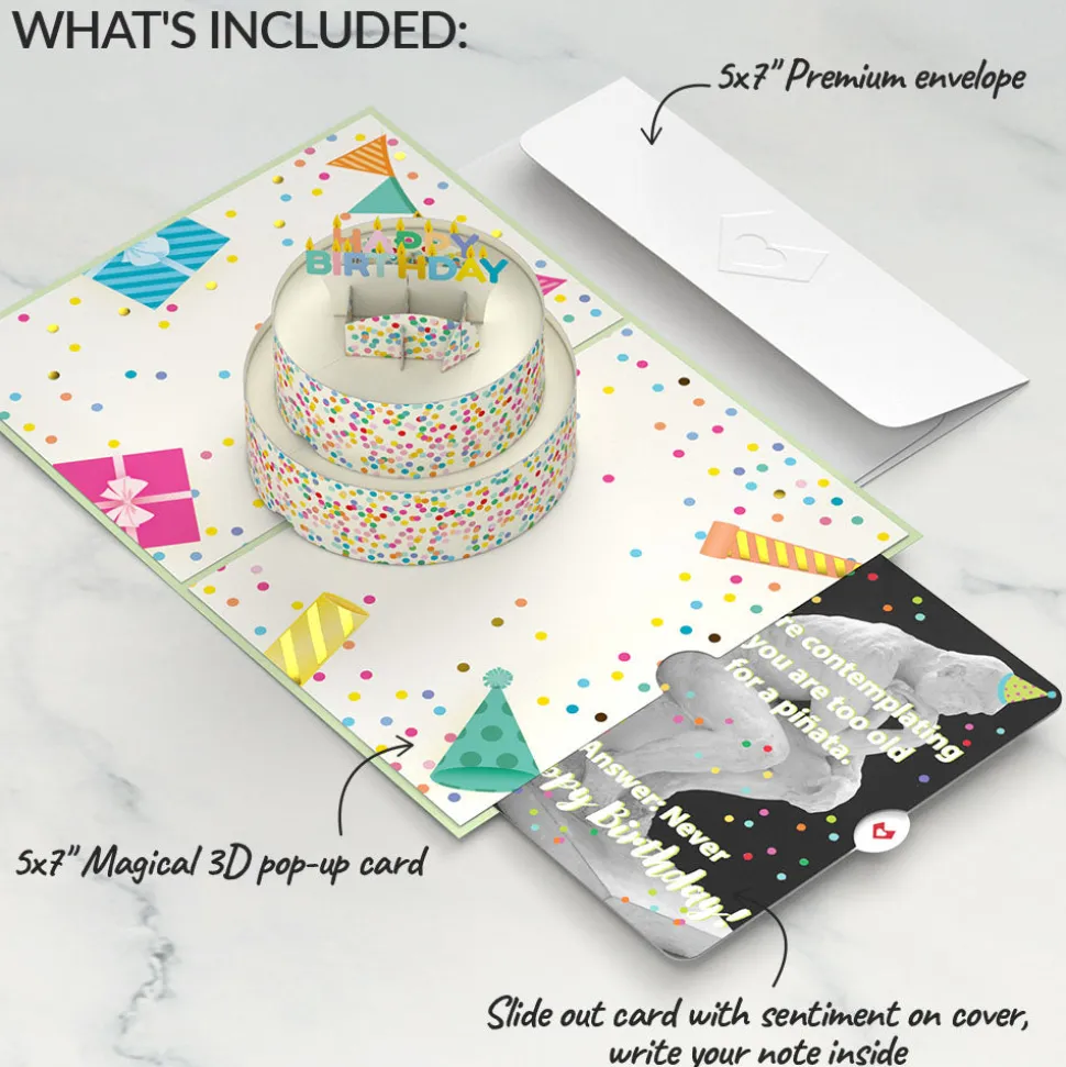 Lovepop Birthday|Sprinkles Birthday Cake with The Thinker Pop-Up Card and Sentiment Set