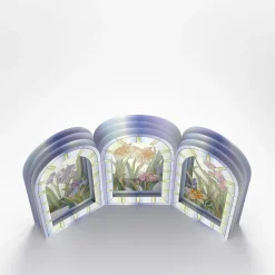 Lovepop Decor|Just Because|Stained Glass Floral Triptych Pop-Up Gift