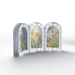 Lovepop Decor|Just Because|Stained Glass Floral Triptych Pop-Up Gift