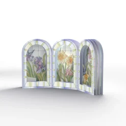 Lovepop Decor|Just Because|Stained Glass Floral Triptych Pop-Up Gift