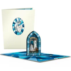 Lovepop Greeting Cards|Religious|Stained Glass Nativity Window Pop-Up Card
