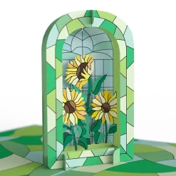 Lovepop Just Because|Stained Glass Sunflowers Pop-Up Card
