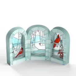 Lovepop Decor|Christmas 12/25|Stained Glass Winter Cardinal Pop-Up Gift