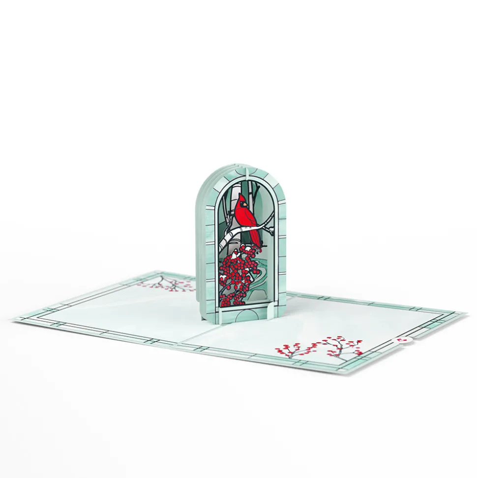 Lovepop Card & Gift Bundles|Decor|Stained Glass Winter Cardinal Bundle