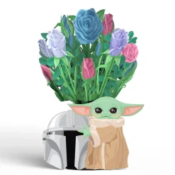 Lovepop Pop-Up Bouquets|Card & Gift Bundles|Star Wars™ The Mandalorian™ Grogu™ Birthday Pop-Up Card & Flower Buds Bouquet Bundle