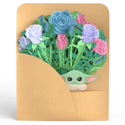 Lovepop Pop-Up Bouquets|Card & Gift Bundles|Star Wars™ The Mandalorian Grogu™ This Is the Way Pop-Up Card & Flower Buds Bouquet Bundle