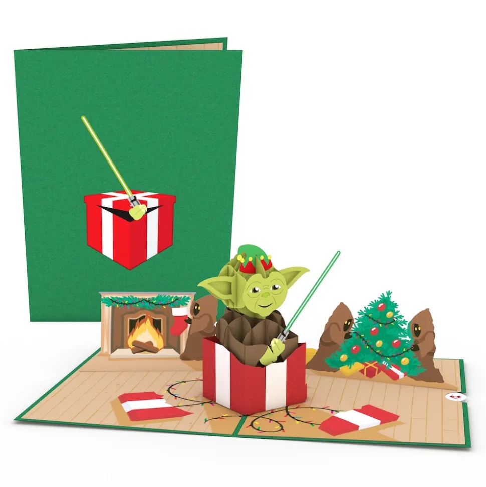 Lovepop Greeting Cards|Christmas 12/25|Star Wars™ Yoda™ Present Pop-Up Card