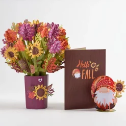 Lovepop Pop-Up Bouquets|Card & Gift Bundles|Sunflower & Fall Gnome Bundle