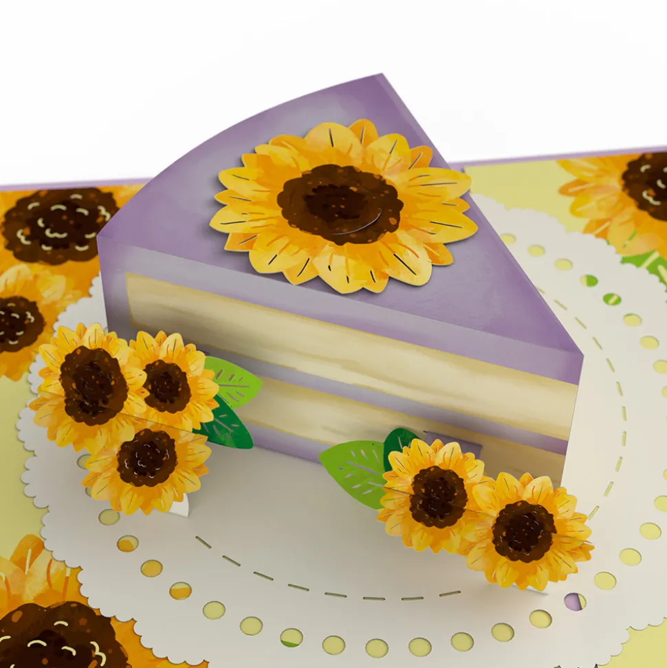 Lovepop Birthday|Sunflower Birthday Cake Slice Pop-Up Card and Sentiment Set