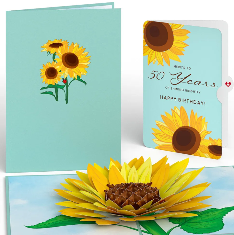 Lovepop Birthday|Sunflower 50th Birthday Pop-Up Card and Sentiment Set