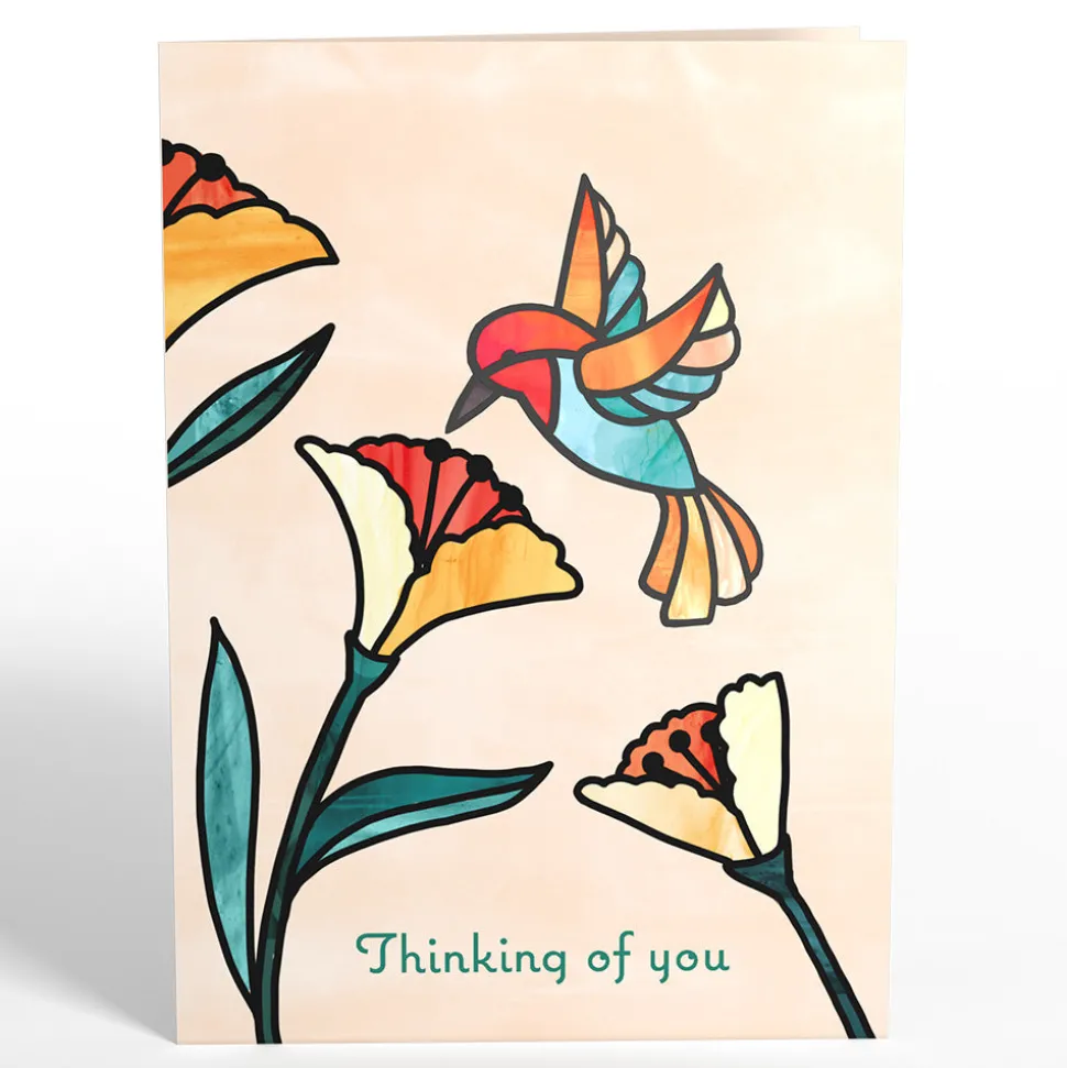 Lovepop Pop-Up Bouquets|Card & Gift Bundles|Thinking of You Hummingbird Suncatcher Card & Pop-Up Bouquet Bundle