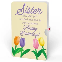 Lovepop Birthday|Tulips Birthday Pop-Up Card and Sentiment Set for Sister