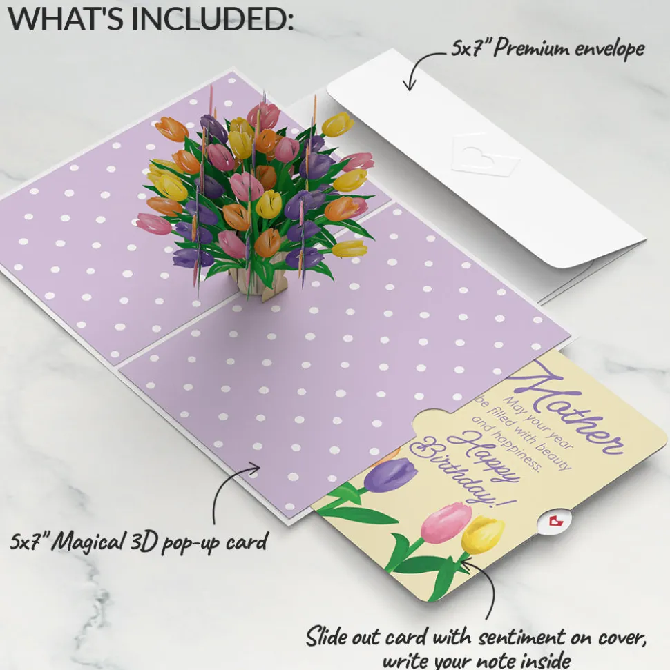 Lovepop Birthday|Mom|Tulips Birthday Pop-Up Card and Sentiment Set for Mother