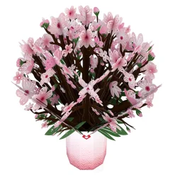 Lovepop Pop-Up Bouquets|Card & Gift Bundles|Valentine’s Cherry Blossom with Cardinals Pop-Up Card & Bouquet Bundle
