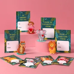 Kids Lovepop Valentine'S Day 2/14|Kids|Valentine’s Day Safari Assorted Cards Kids Classroom 24-Pack