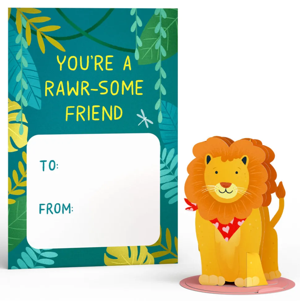 Kids Lovepop Valentine'S Day 2/14|Kids|Valentine’s Day Safari Assorted Cards Kids Classroom 24-Pack