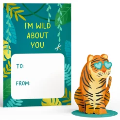 Kids Lovepop Valentine'S Day 2/14|Kids|Valentine’s Day Safari Assorted Cards Kids Classroom 24-Pack