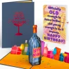 Lovepop Birthday|Vintage Wine Birthday Pop-Up Card and Old Enough Young Enough Sentiment Set
