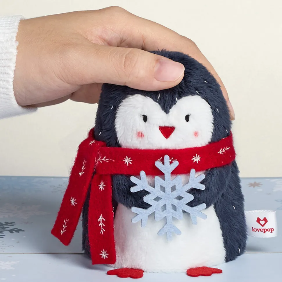Kids Lovepop Plushpop|Christmas 12/25|Warm Winter Wishes' Holiday Penguin Plushpop Card