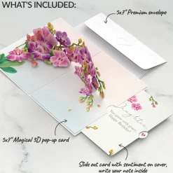Lovepop Birthday|Watercolor Orchid Birthday Pop-Up Card and Sentiment Set for Daughter