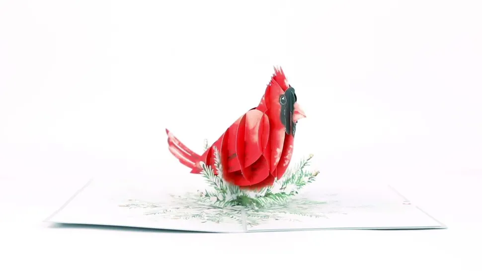 Lovepop Greeting Cards|Just Because|Winter Cardinal Pop-Up Card