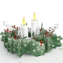 Lovepop Greeting Cards|Christmas 12/25|Winter Greens Christmas Candle Pop-Up Card