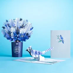 Lovepop Pop-Up Bouquets|Card & Gift Bundles|Winter Wishes Blue Jay Bundle