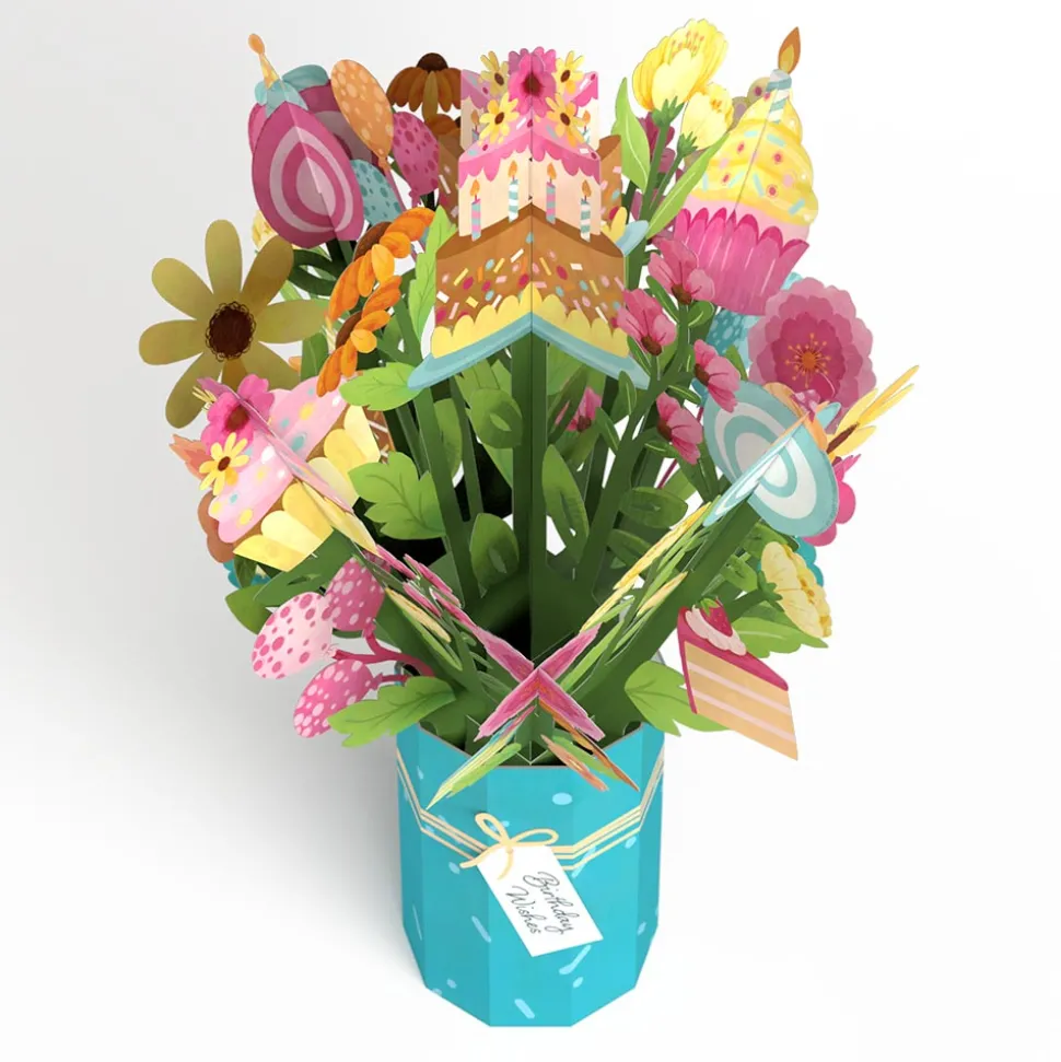 Lovepop Card & Gift Bundles|Decor|Wishing You a Happy Birthday Pop-Up Card & Bouquet Bundle
