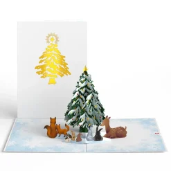 Lovepop Greeting Cards|Christmas 12/25|Woodland White Christmas Pop-Up Card